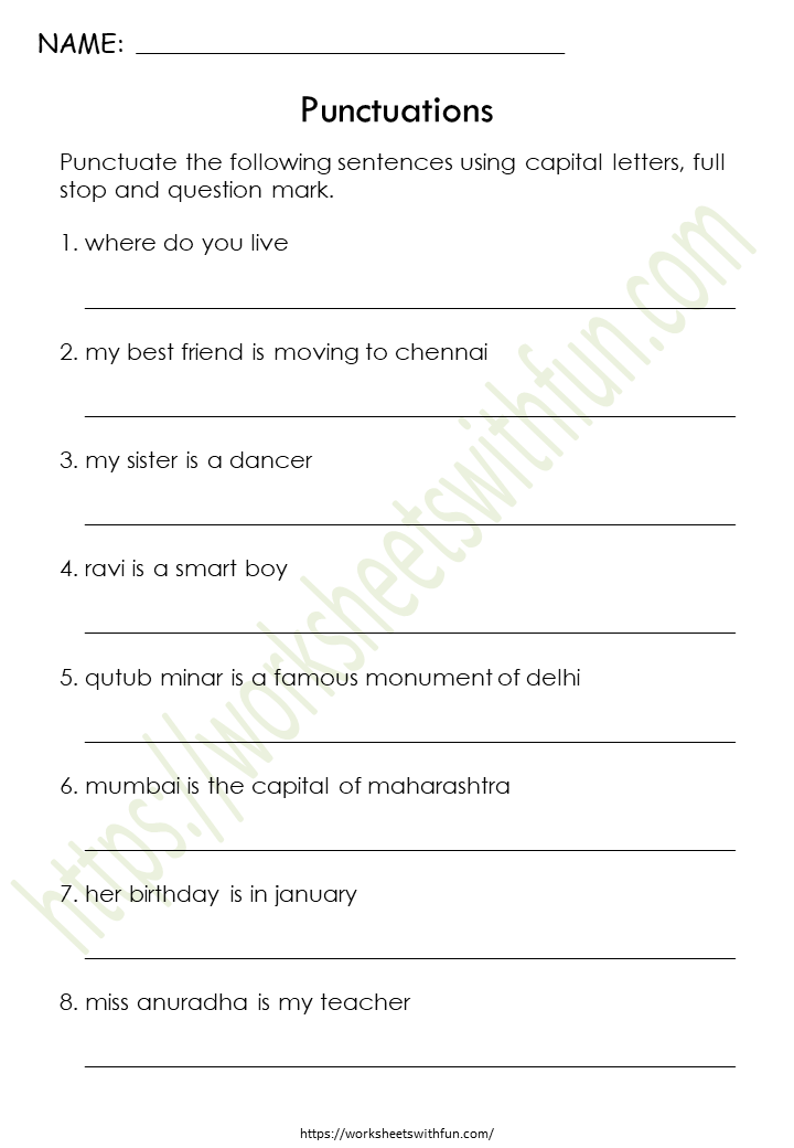 Grade 3 Punctuation Worksheets K5 Learning Punctuation Worksheets K5 